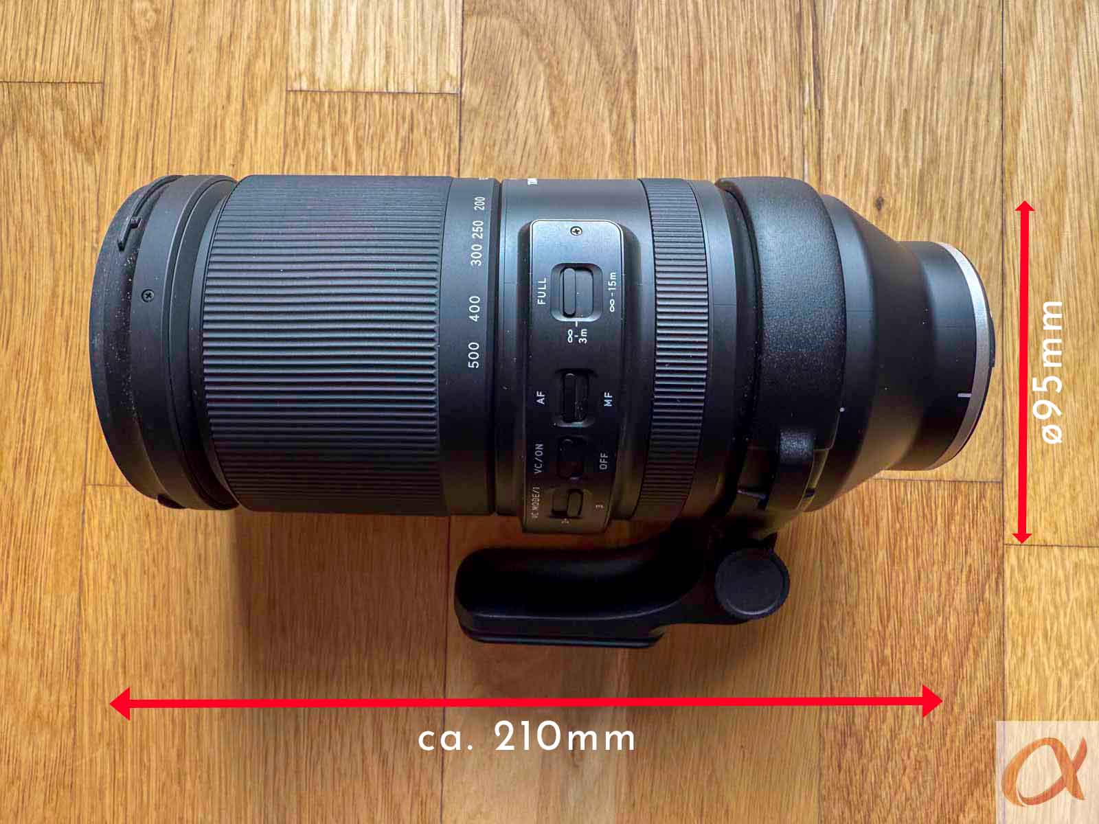 Tamron 150-500mm Sony E-Mount Abmessungen