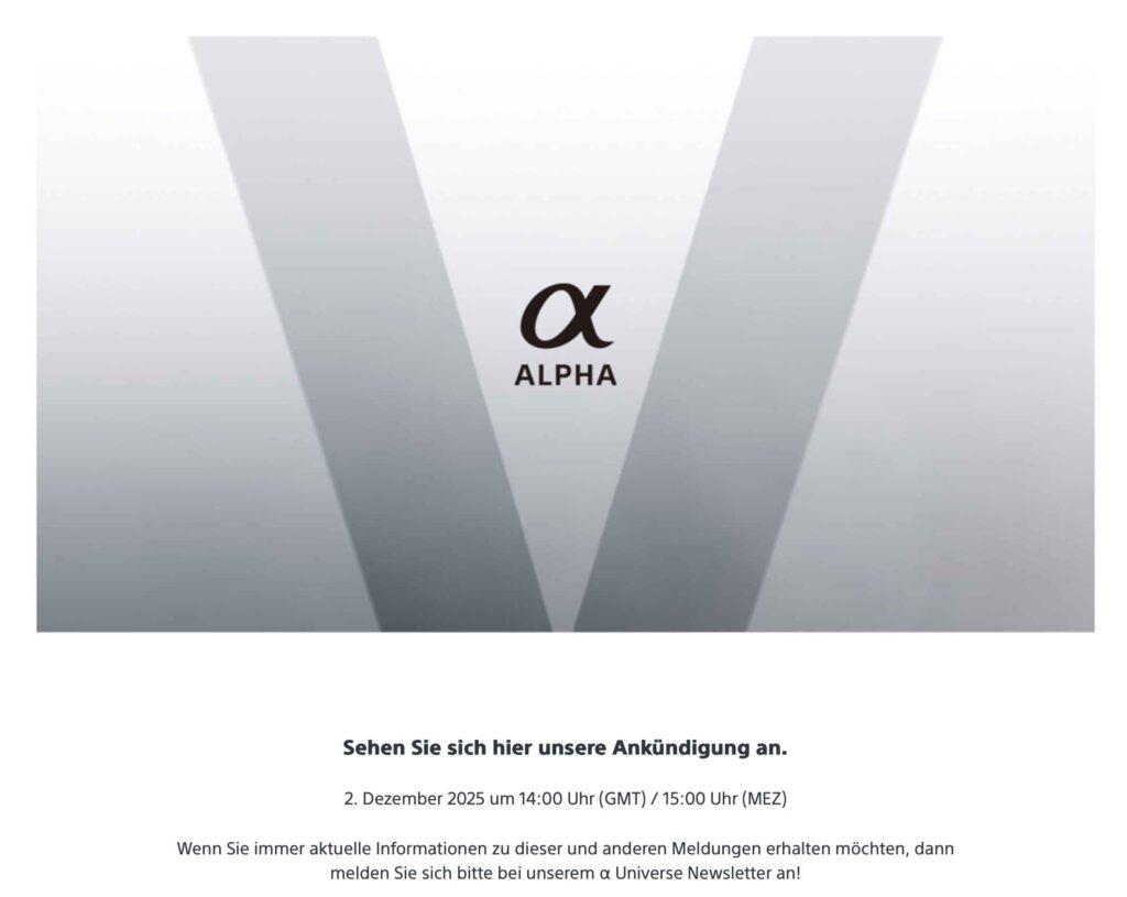 Sony Alpha 7 V Vorstellung, Livestream  & Releasedatum